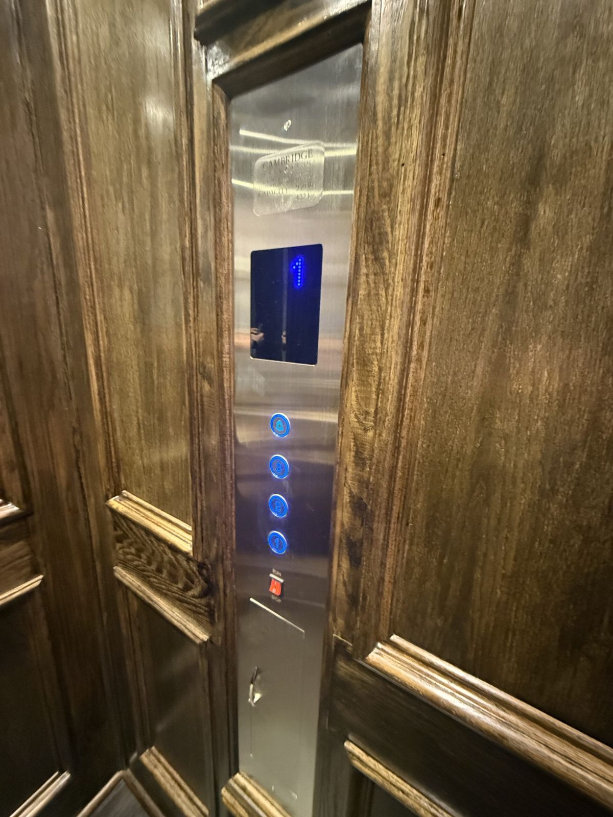 Home elevator cab and controls